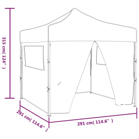 Cenador plegable azul con 4 paredes 3x3 m vidaXL