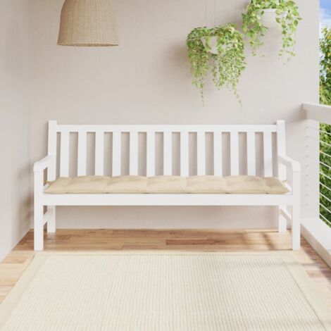 Cojín de banco de jardín tela Oxford beige 180x50x7 cm vidaXL
