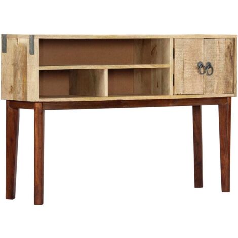 Mesa consola de madera maciza de mango rugosa 115x30x76 cm vidaXL