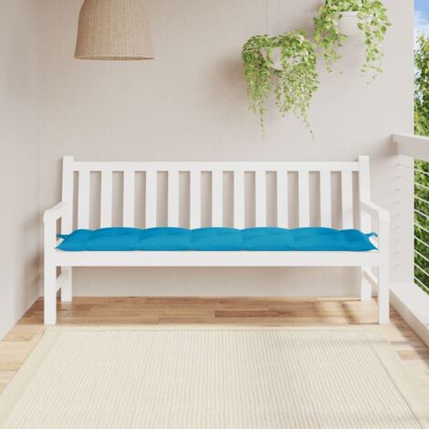 Cojín de banco de jardín tela Oxford azul 180x50x7 cm vidaXL