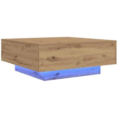 Mesa de Café Roble artesanal 80 x 80 x 31 cm vidaXL