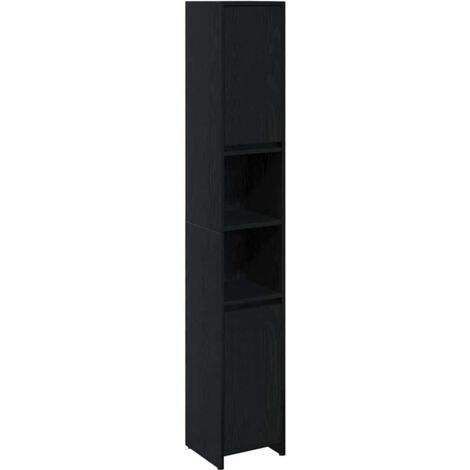 Armario de baño madera ingeniería roble negro 30x30x183,5 cm vidaXL