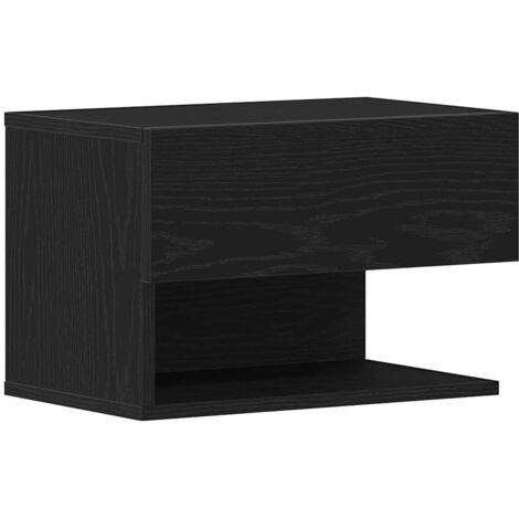 Armario de Noche con cajón Roble negro 46 x 29.5 x 30 cm vidaXL