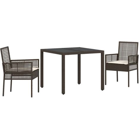 Conjunto de Comedor de Jardín 3 pcs Marrón ratán sintético vidaXL (1/5)
