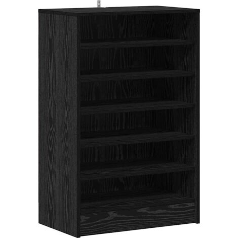 Armario para Zapatos con estante Roble Negro 60 x 35 x 92 cm vidaXL