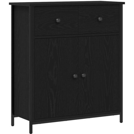 Vitrina Roble negro 70 x 30 x 80 cm Madera contrachapada vidaXL