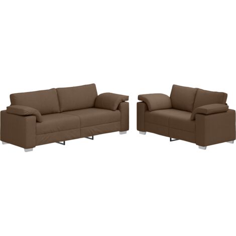 Juego de Sofá 2 pcs Marrón 219 x 77 x 82 cm tela vidaXL