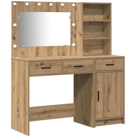 Mesa de tocador con cajón 2 pcs Marrón 78.5 x 41 x 135 cm