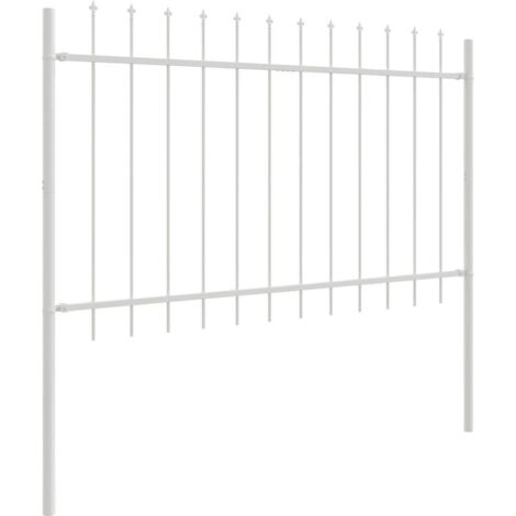 Cerca de jardín Blanco 8.5 x 1.2 m vidaXL