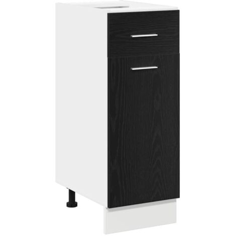 Cajón Inferior del Armario Riga Roble negro 30 x 46 x 81,5 cm vidaXL (1/5)