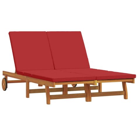 Tumbona Marrón 125 x 200 x 84cm Madera maciza de Acacia vidaXL