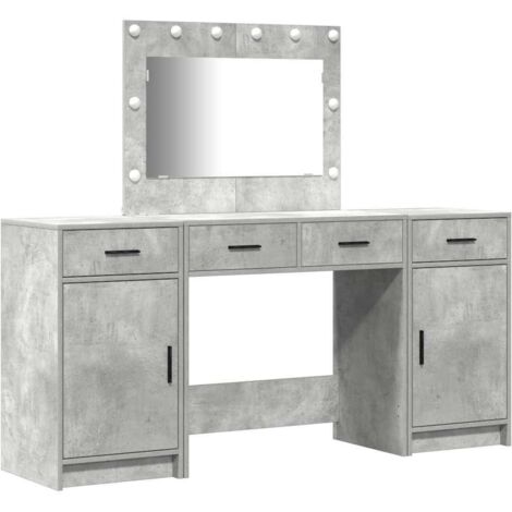 Mesa Tocador con cajón 3 pcs Gris Madera de ingeniería vidaXL (1/5)