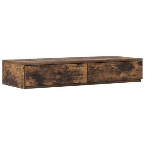 Cajones de cama con cajón Roble ahumado 90 x 36.5 x 16.5 cm vidaXL (1/5)