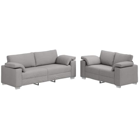 Juego de Sofá 2 pcs Gris nube 219 x 77 x 82 cm tela vidaXL
