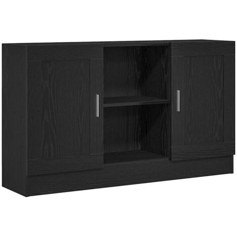 Vitrina Roble Negro 120 x 30,5 x 70 cm Madera contrachapada vidaXL