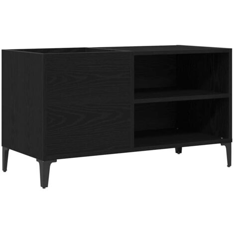 Mueble para discos de vinilo Roble Negro 84,5 x 38 x 48 cm vidaXL