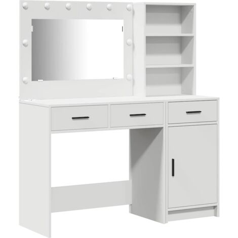 Mesa Tocador con luces de espejo 2 pcs Madera de ingeniería vidaXL (1/5)