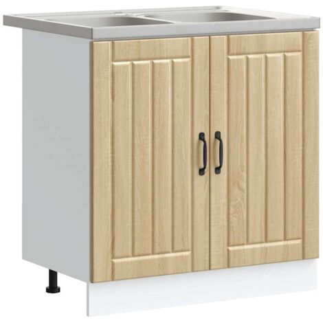 Gabinete de cocina Lucca 2 pcs Marrón 80 x 46 x 81.5 cm vidaXL