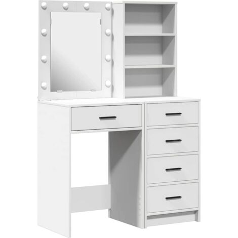 Mesa de tocador con cajón 2 pcs Blanco 50 x 41 x 135 cm vidaXL (1/5)