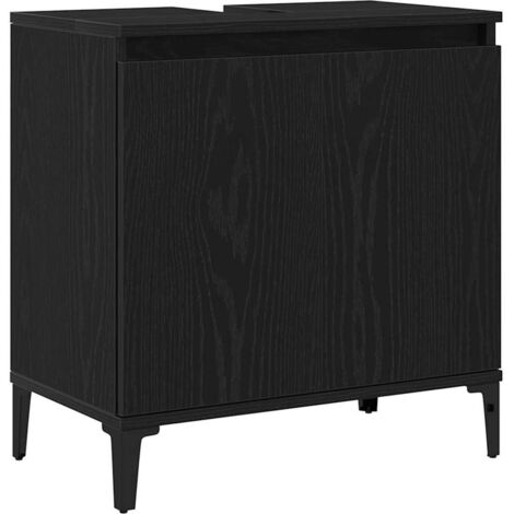 Gabinete de Lavabo para Baño Roble Negro 58 x 33 x 60 cm vidaXL