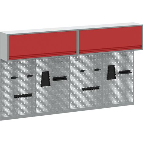 vidaXL Mueble de herramientas y panel perforado 6 piezas metal rojo