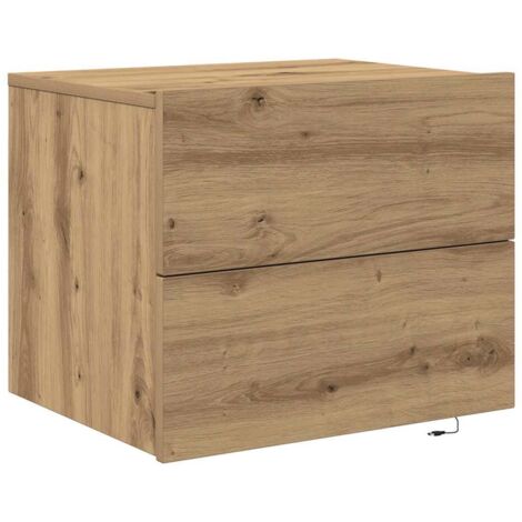 Armario de noche montado en la pared con cajón Roble artisan vidaXL