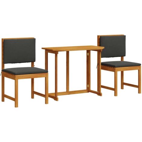 Juego Bistro de Jardín 3 pcs Marrón madera maciza de acacia vidaXL (1/5)