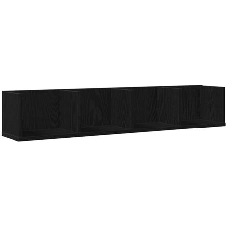 Estante de pared con estante Roble Negro 100 x 18 x 18 cm vidaXL