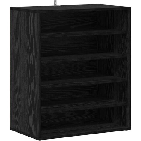 Armario para Zapatos con estante Roble Negro 60 x 35 x 70 cm vidaXL