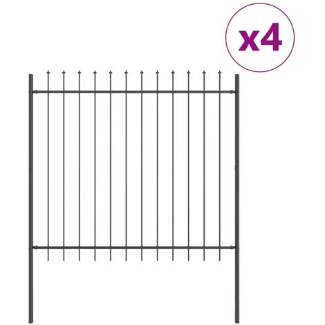 Cerca de jardín Gris 6.8 x 1.5 m vidaXL