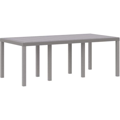 Mesa de Jardín Gris claro 200 x 100 x 73 cm ratán sintético vidaXL