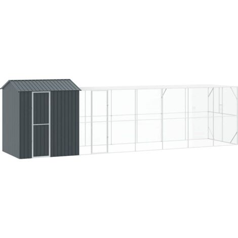 Jaula para Aves Antracita 824 x 208 x 247 cm Acero Galvanizado vidaXL (1/5)