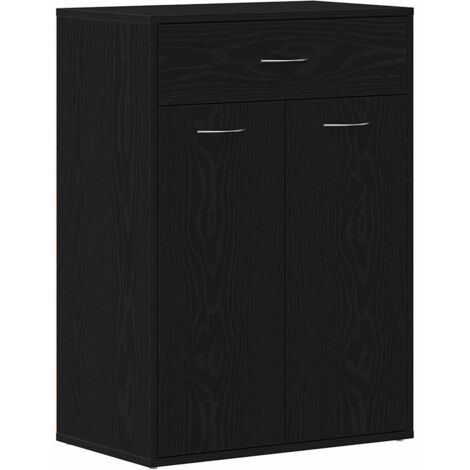 Zapatero Roble Negro 60 x 35 x 84 cm Madera contrachapada vidaXL