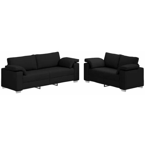 Juego de Sofá 2 pcs Negro 219 x 77 x 82 cm tela vidaXL