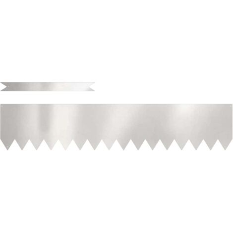 Borde de Césped 10 pcs Plateado 100 x 0.05 x 20 cm vidaXL