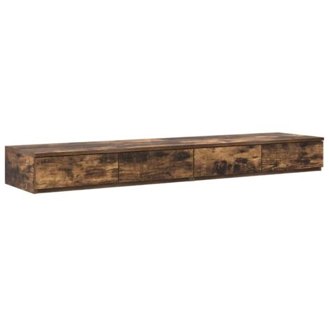Cajones de cama con cajón Roble ahumado 150 x 36.5 x 16.5 cm vidaXL