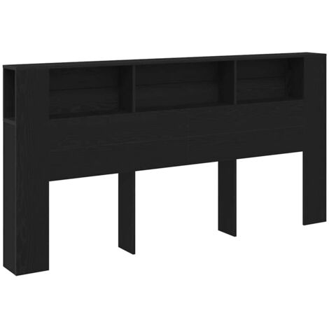Cabecero de armario Roble Negro 200 x 18.5 x 102.5 cm vidaXL