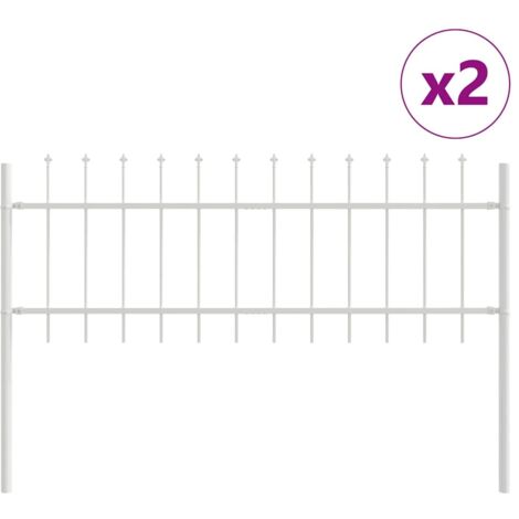 Cerca de jardín Blanco 3.4 x 0.6 m vidaXL