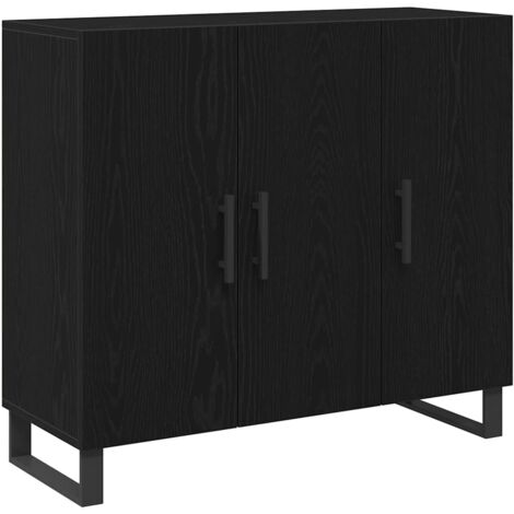 Vitrina Roble negro 90 x 34 x 80 cm Madera contrachapada vidaXL