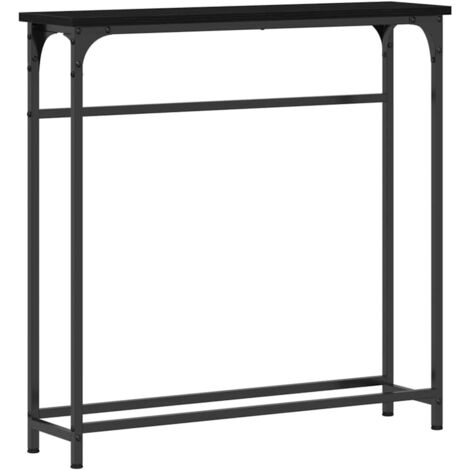 Mesa Consola con estante Roble negro 75 x 19.5 x 75 cm vidaXL