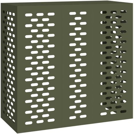 vidaXL Cubierta de aire acondicionado acero verde oliva 110x50x105 cm