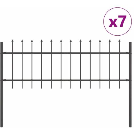 Valla de Jardín 7 pcs Gris 11,9 x 0,8 m vidaXL