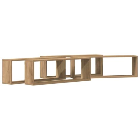 Estante de Pared 4 pcs Roble artesanal 80 x 15 x 26 cm vidaXL