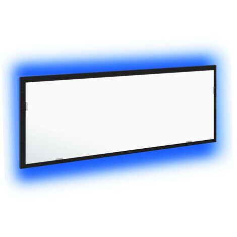 Espejo de baño LED con espejo Roble Negro 100 x 8,5 x 37 cm vidaXL