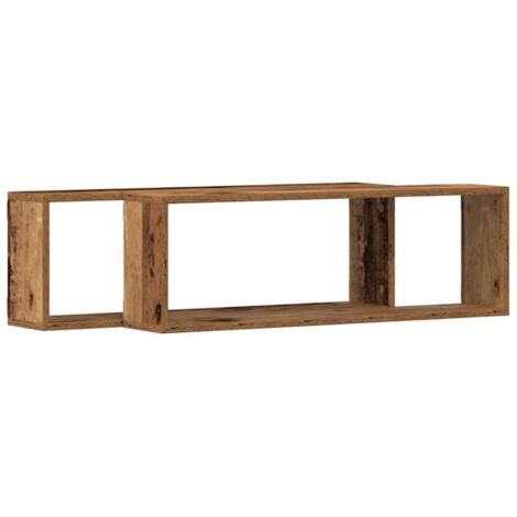 Estante de Pared 2 pcs Madera envejecida 80 x 15 x 26 cm vidaXL