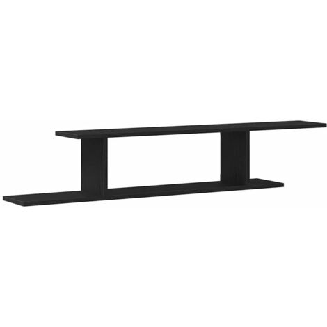 Estante para TV de pared Roble Negro 125 x 18 x 23 cm vidaXL