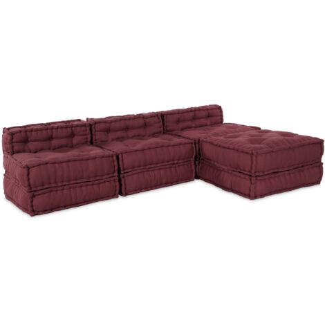 Sofá Modular 4 pcs Castaño 70 x 70 x 56 cm tela vidaXL