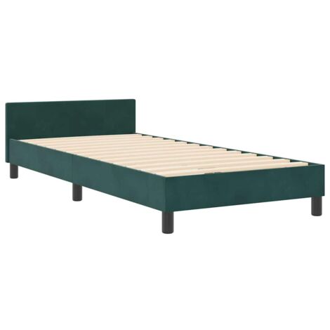 vidaXL Estructura de cama Verde oscuro 100 x 200 cm Terciopelo