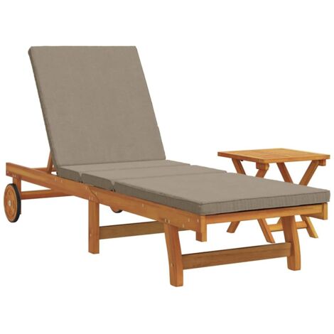 Tumbona 2 pcs Marrón 40 x 40 x 40cm Madera maciza de Acacia vidaXL
