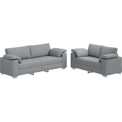 Sofá 2 pcs Gris Claro 219 x 80 x 82 cm tela vidaXL (1/5)